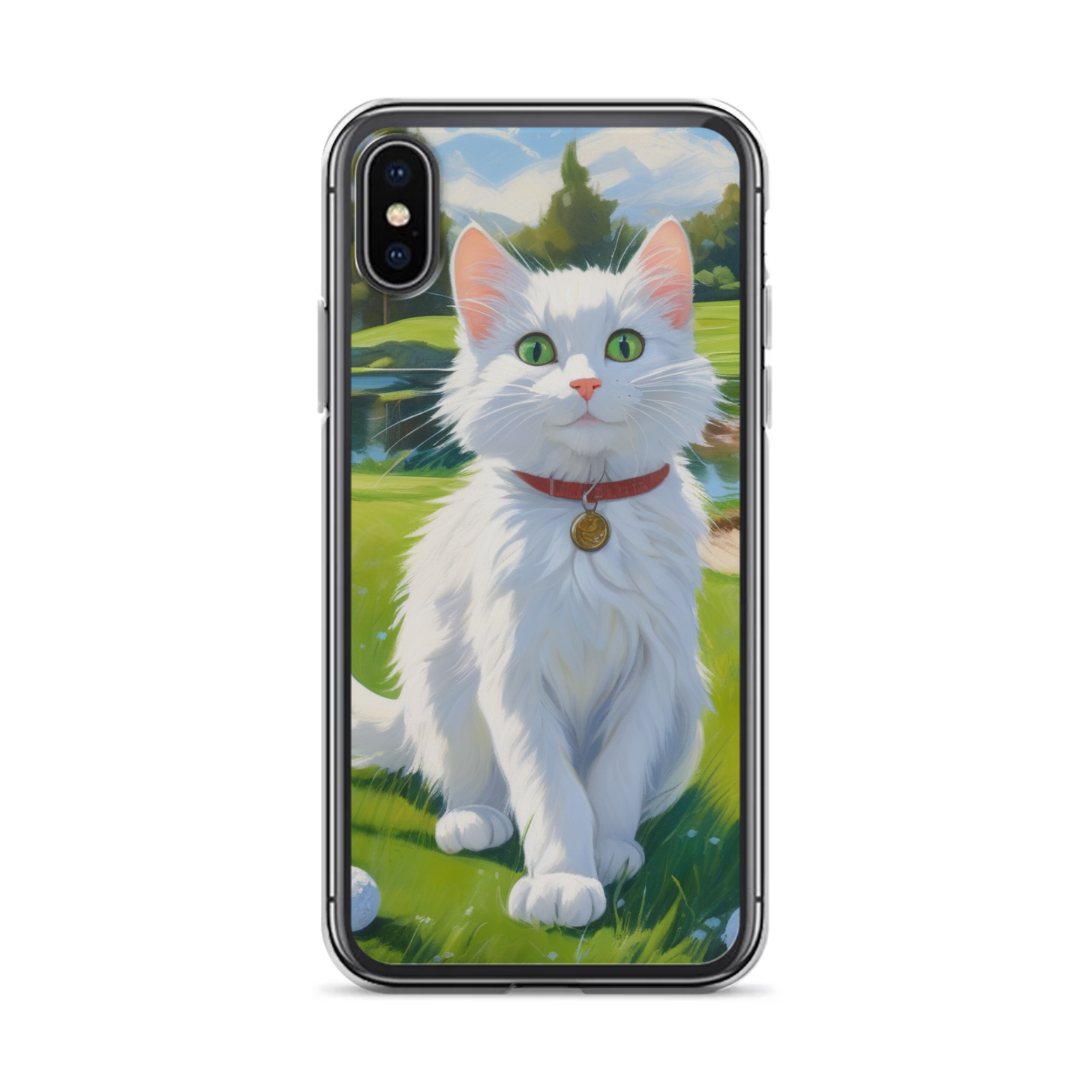 PugMug Custom White Companion Cat iPhone Case