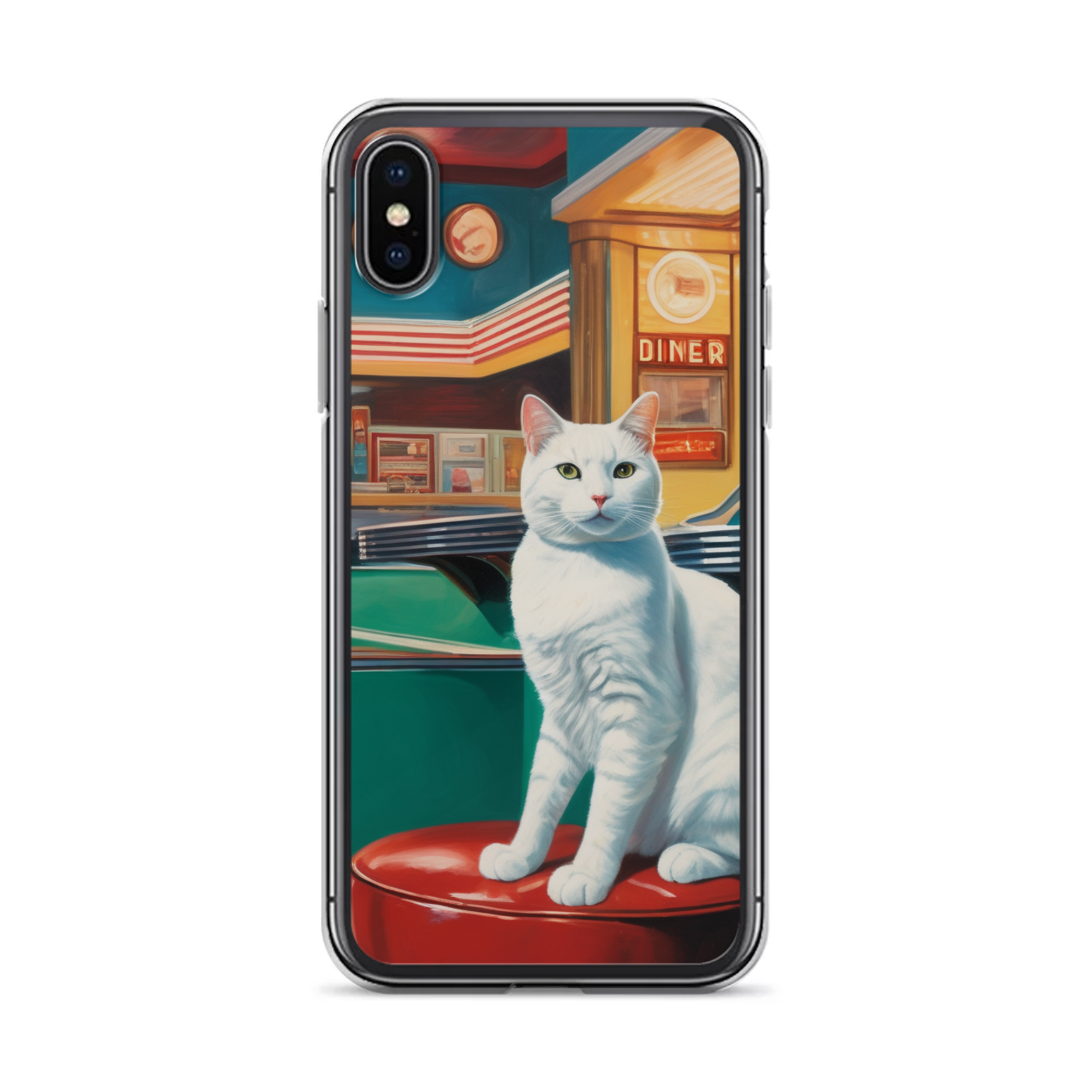 PugMug Custom White Companion Cat iPhone Case