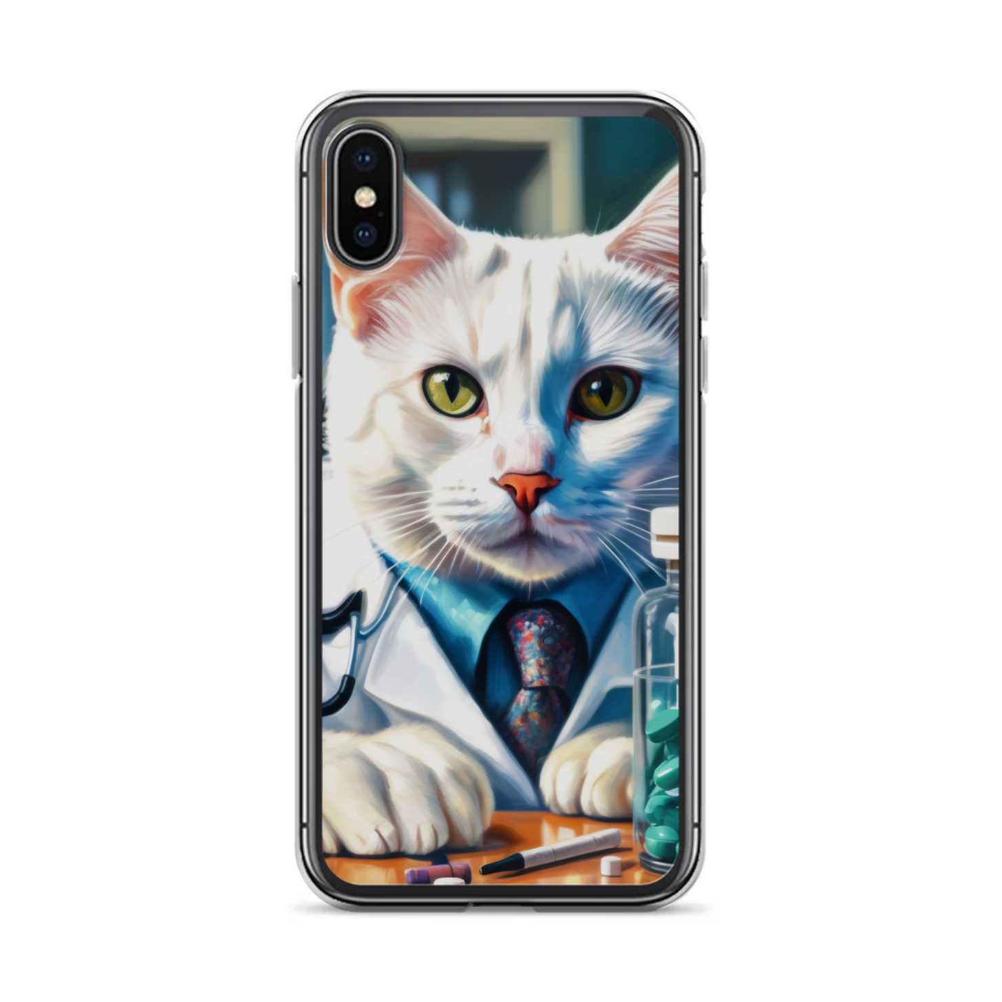 PugMug Custom White Companion Cat iPhone Case