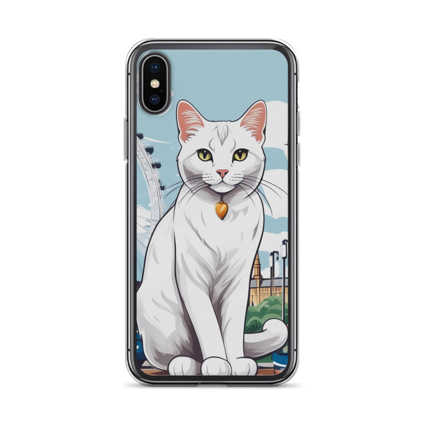 PugMug Custom White Companion Cat iPhone Case