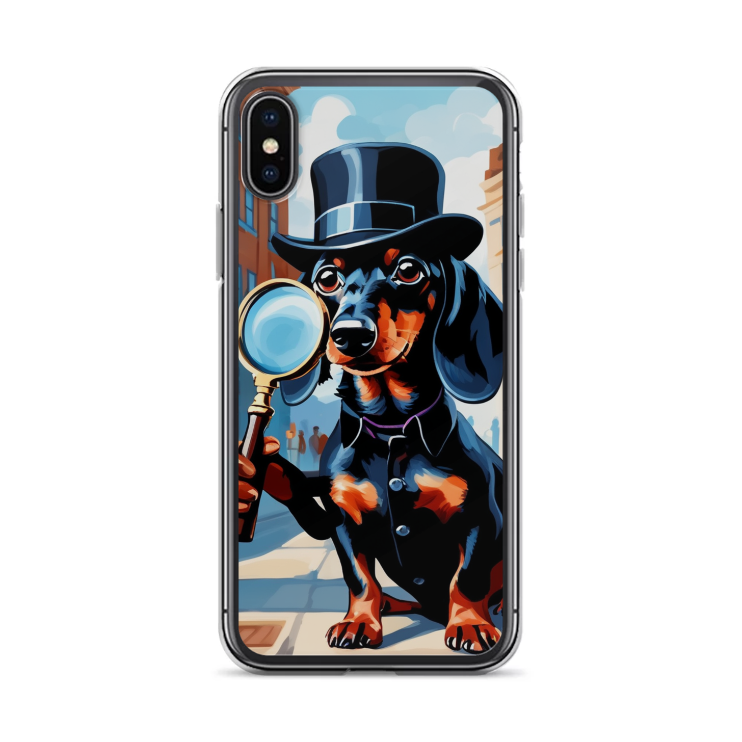 PugMug Custom Black Dachshund iPhone Case