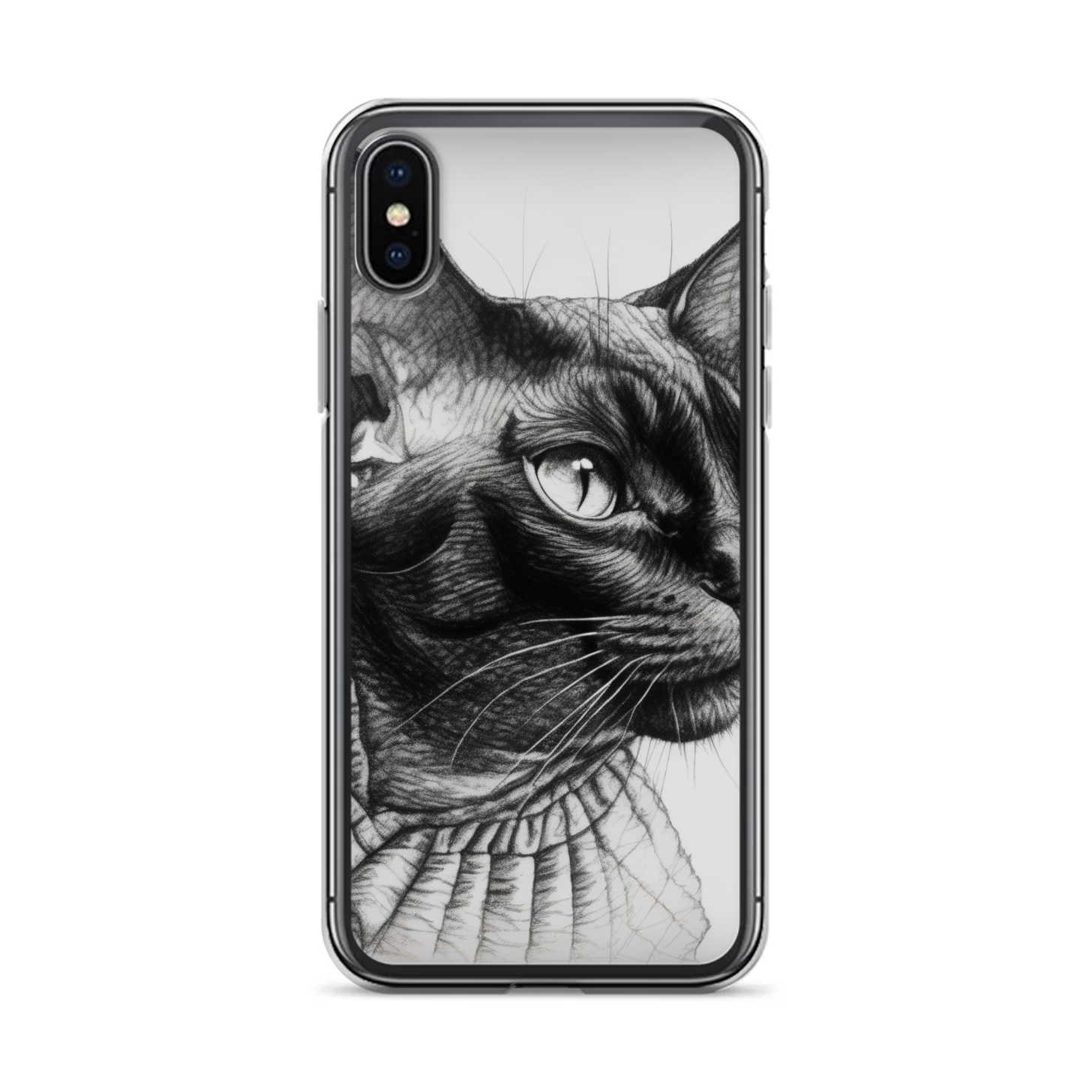 PugMug Custom Black Devon Rex Cat iPhone Case