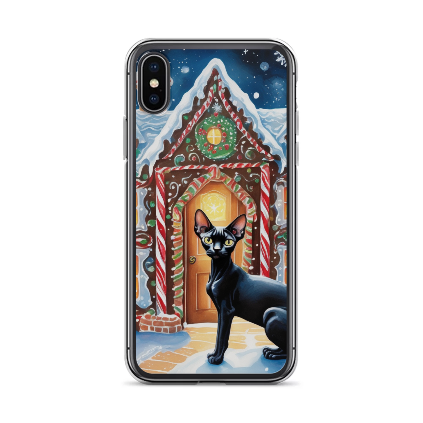 PugMug Custom Black Sphynx Cat iPhone Case