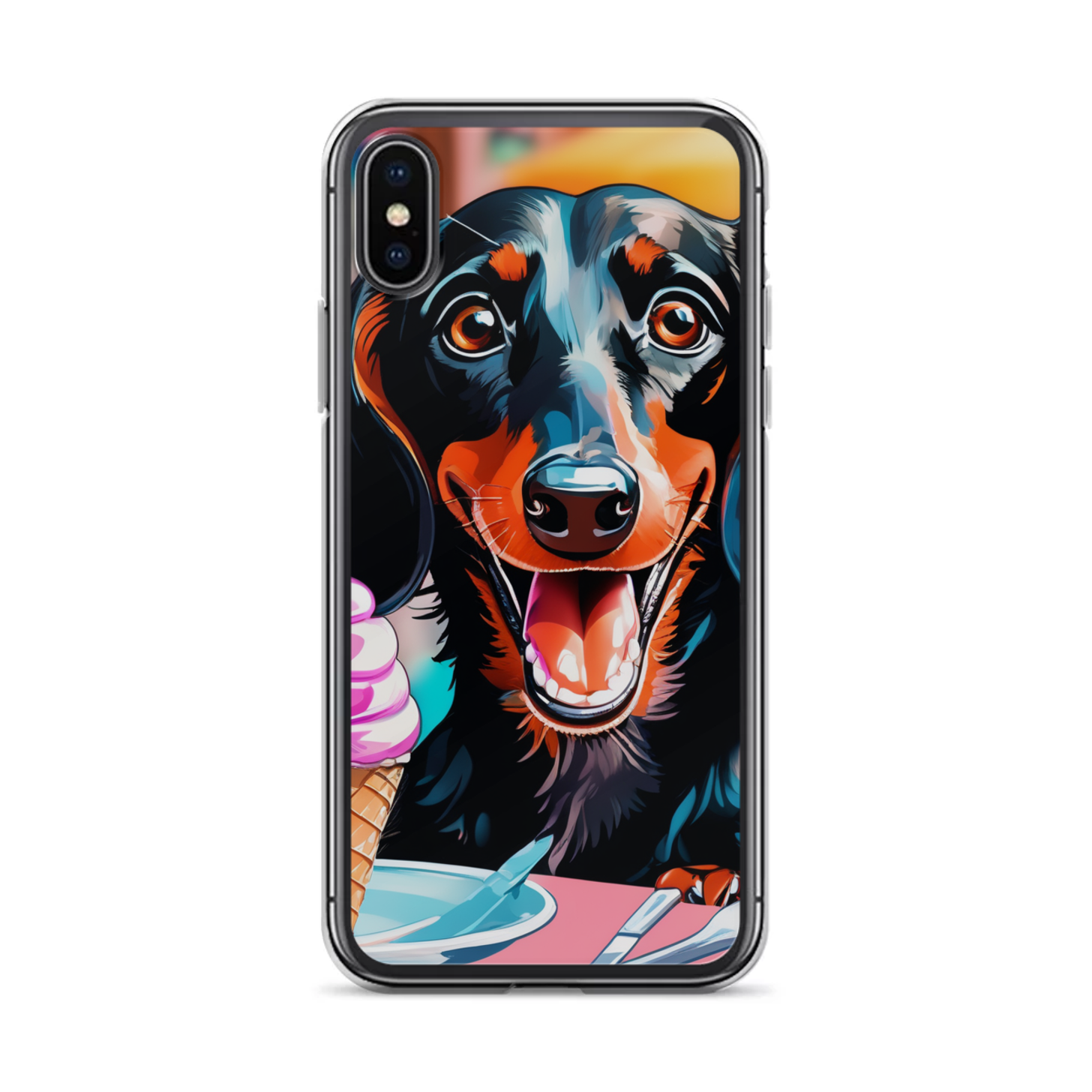 PugMug Custom Black Dachshund iPhone Case