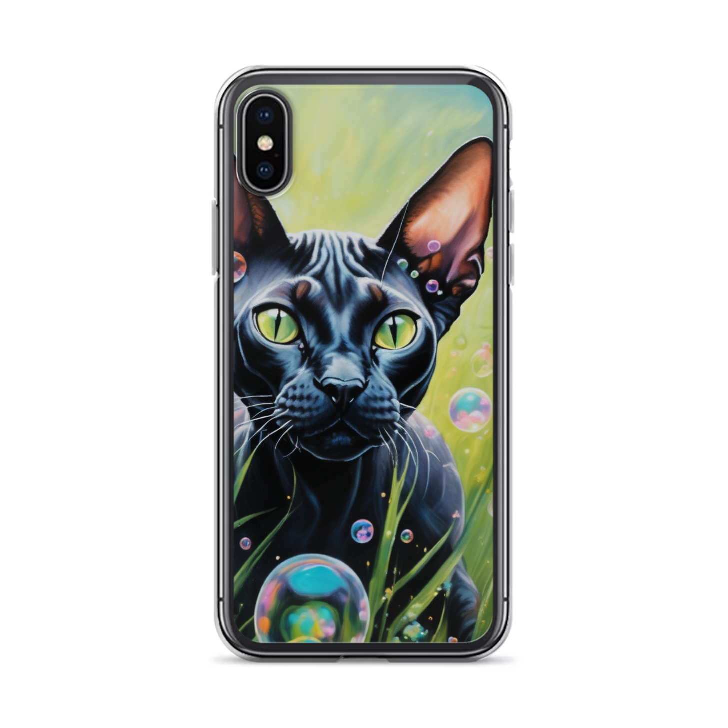 PugMug Custom Black Sphynx Cat iPhone Case