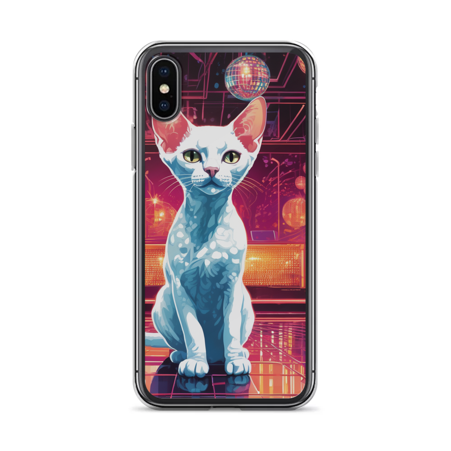 PugMug Custom White Devon Rex Cat iPhone Case