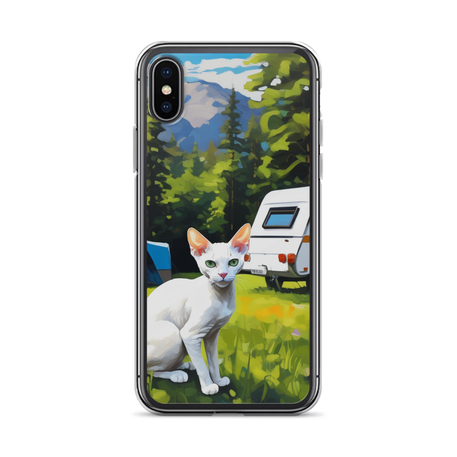 PugMug Custom White Devon Rex Cat iPhone Case
