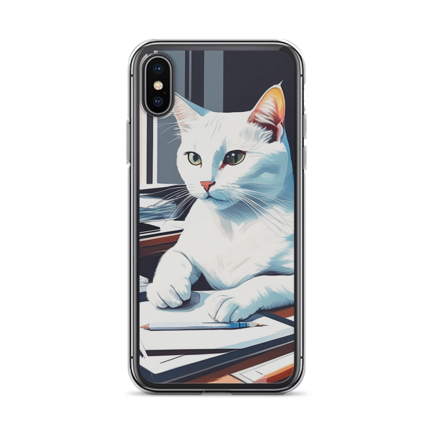 PugMug Custom White Companion Cat iPhone Case