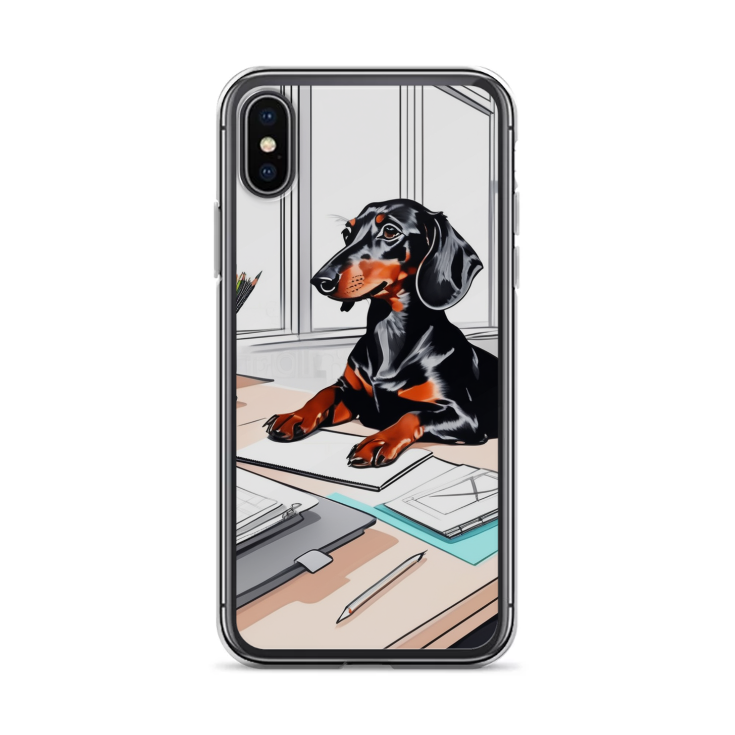 PugMug Custom Black Dachshund iPhone Case