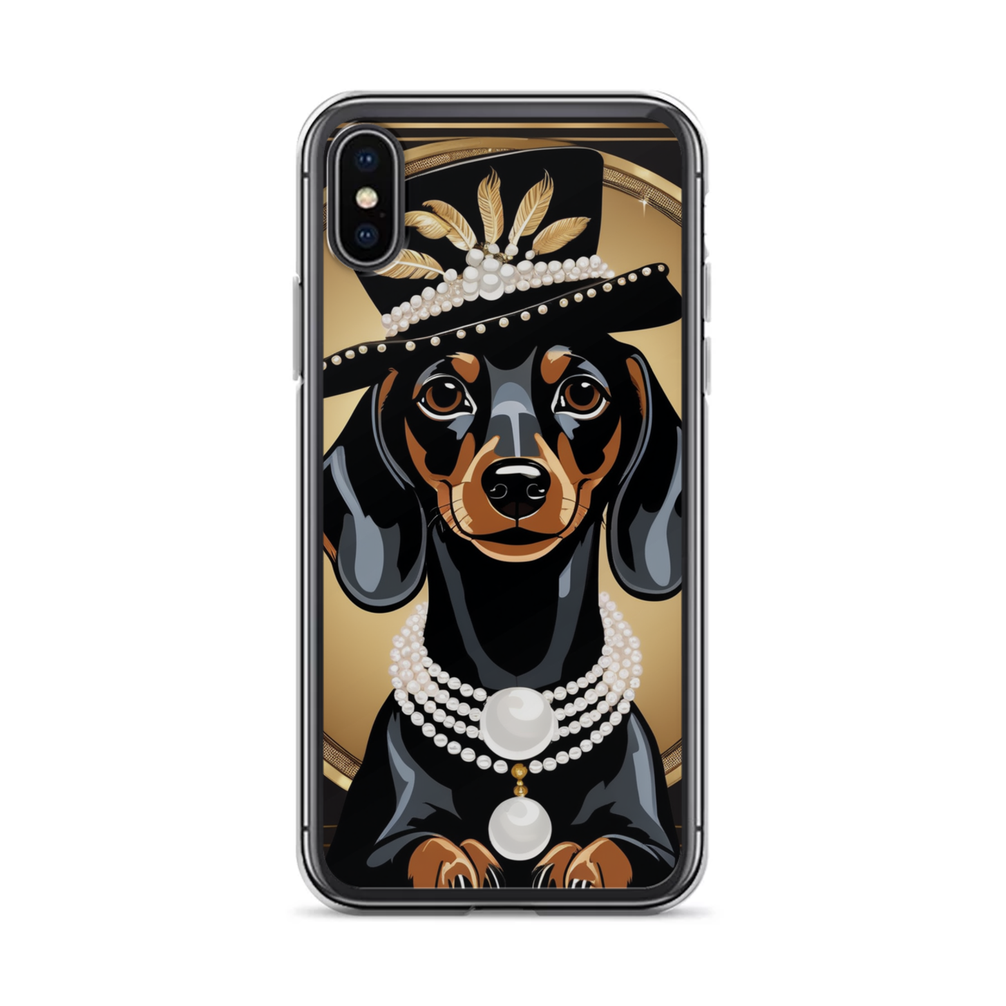PugMug Custom Black Dachshund iPhone Case