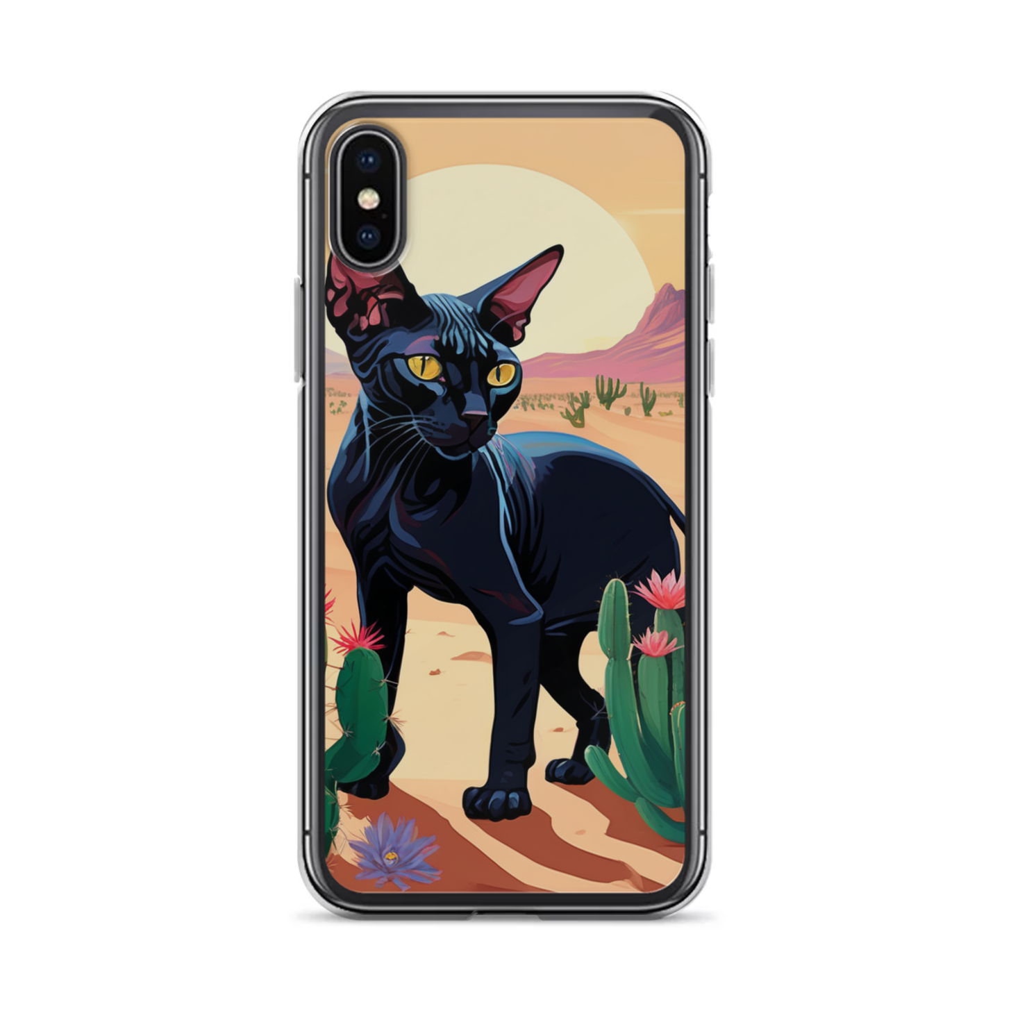 PugMug Custom Black Sphynx Cat iPhone Case