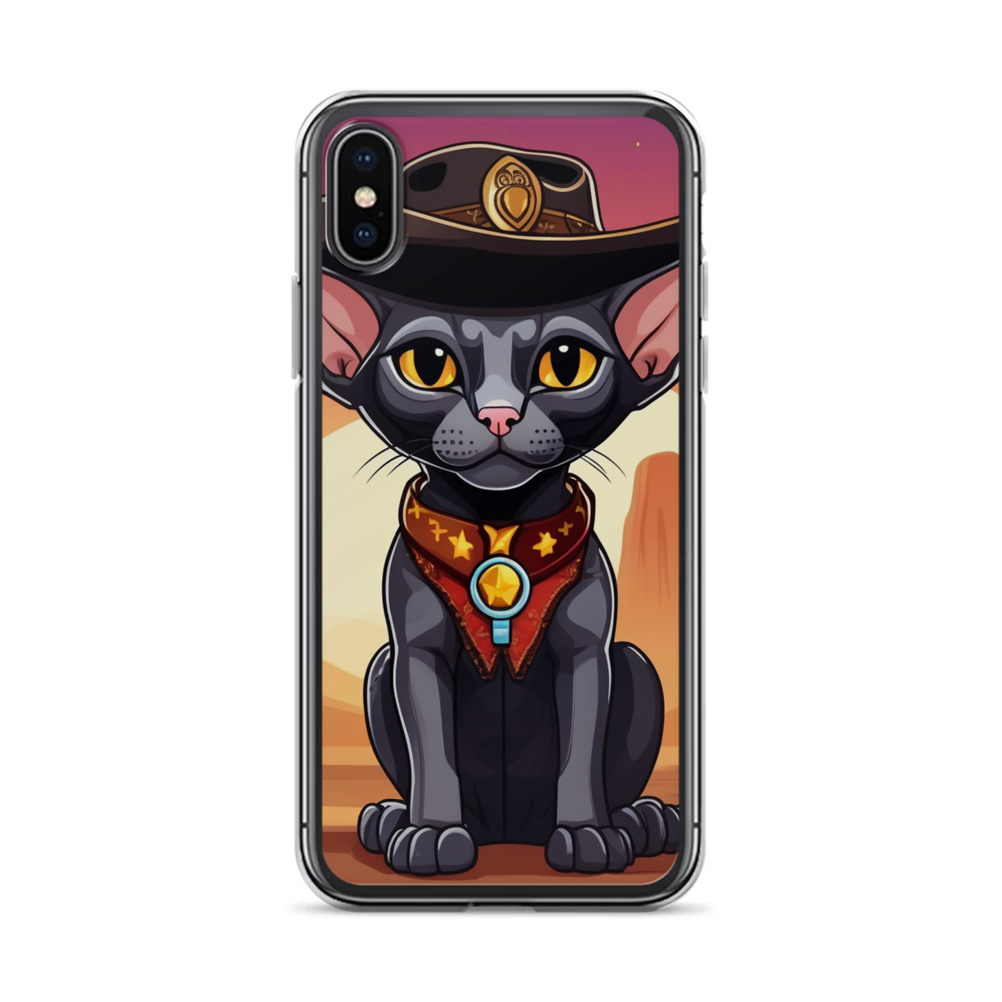 PugMug Custom Black Sphynx Cat iPhone Case