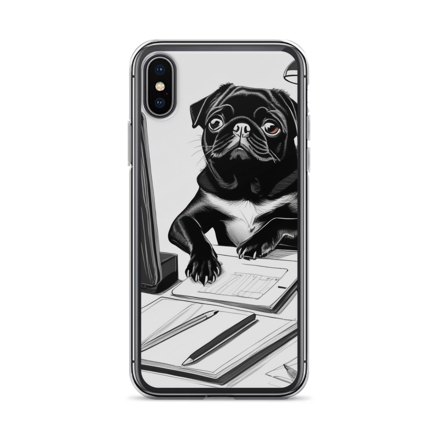 PugMug Custom Black Pug iPhone Case