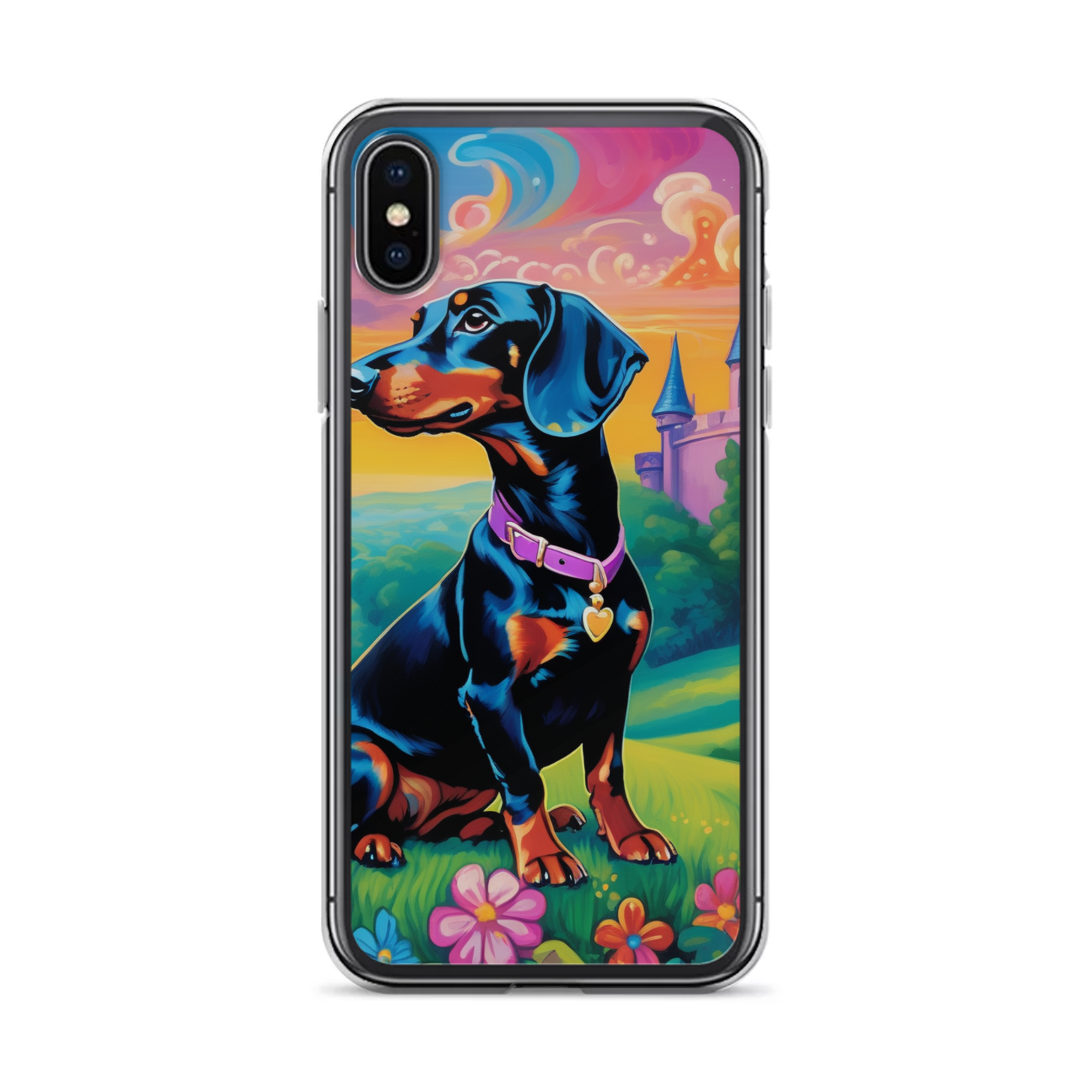 PugMug Custom Black Dachshund iPhone Case