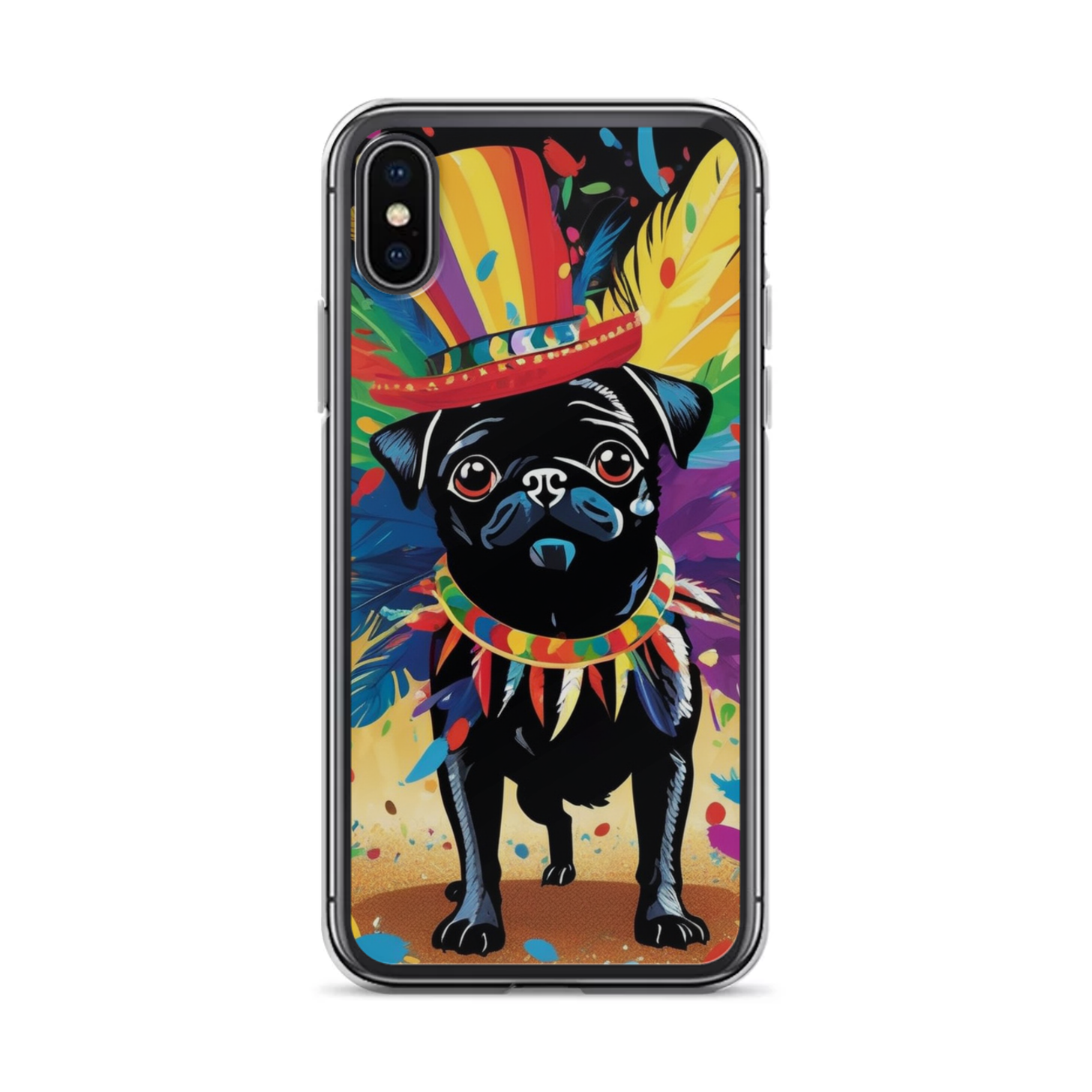 PugMug Custom Black Pug iPhone Case