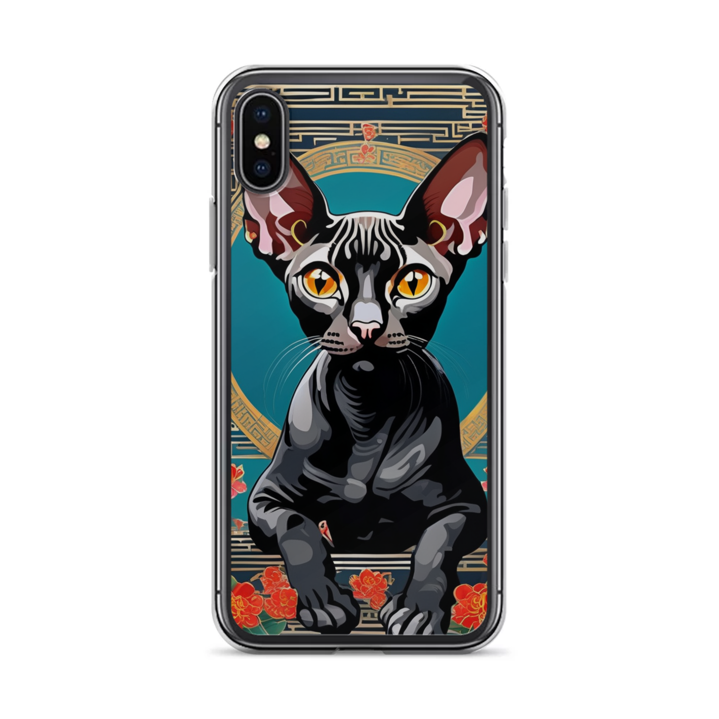 PugMug Custom Black Sphynx Cat iPhone Case