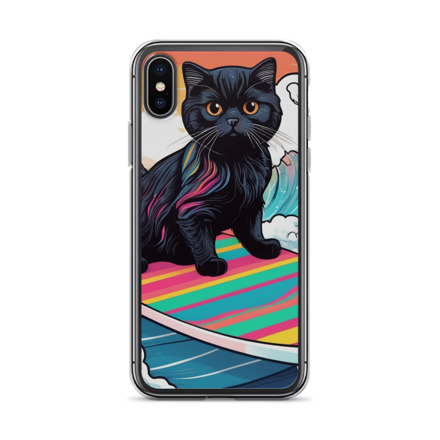PugMug Custom Black Scottish Fold Cat iPhone Case