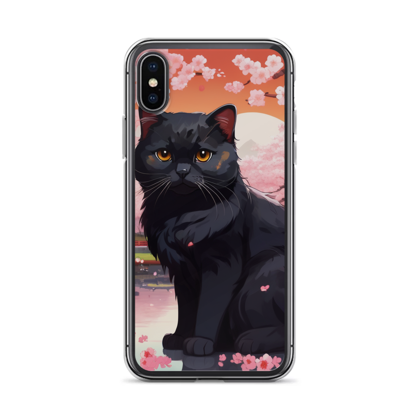 PugMug Custom Black Scottish Fold Cat iPhone Case