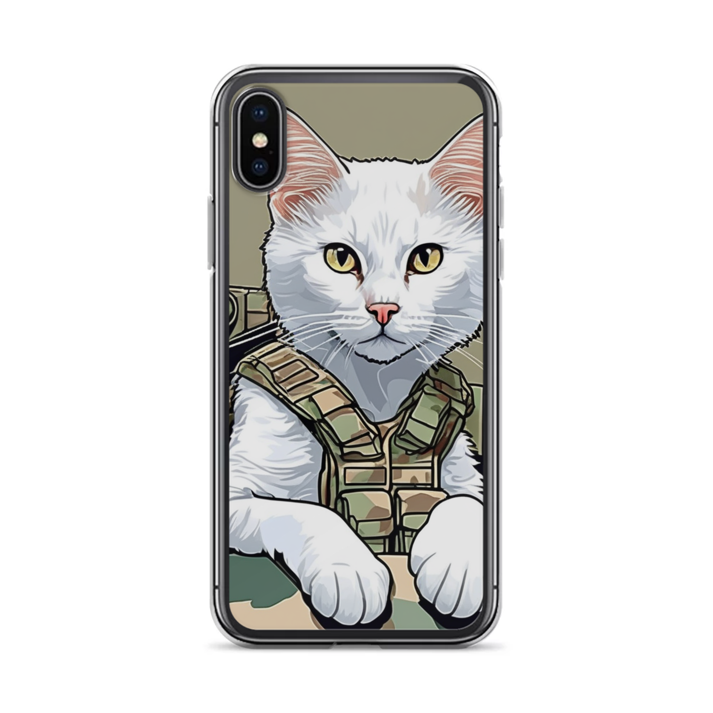 PugMug Custom White Companion Cat iPhone Case