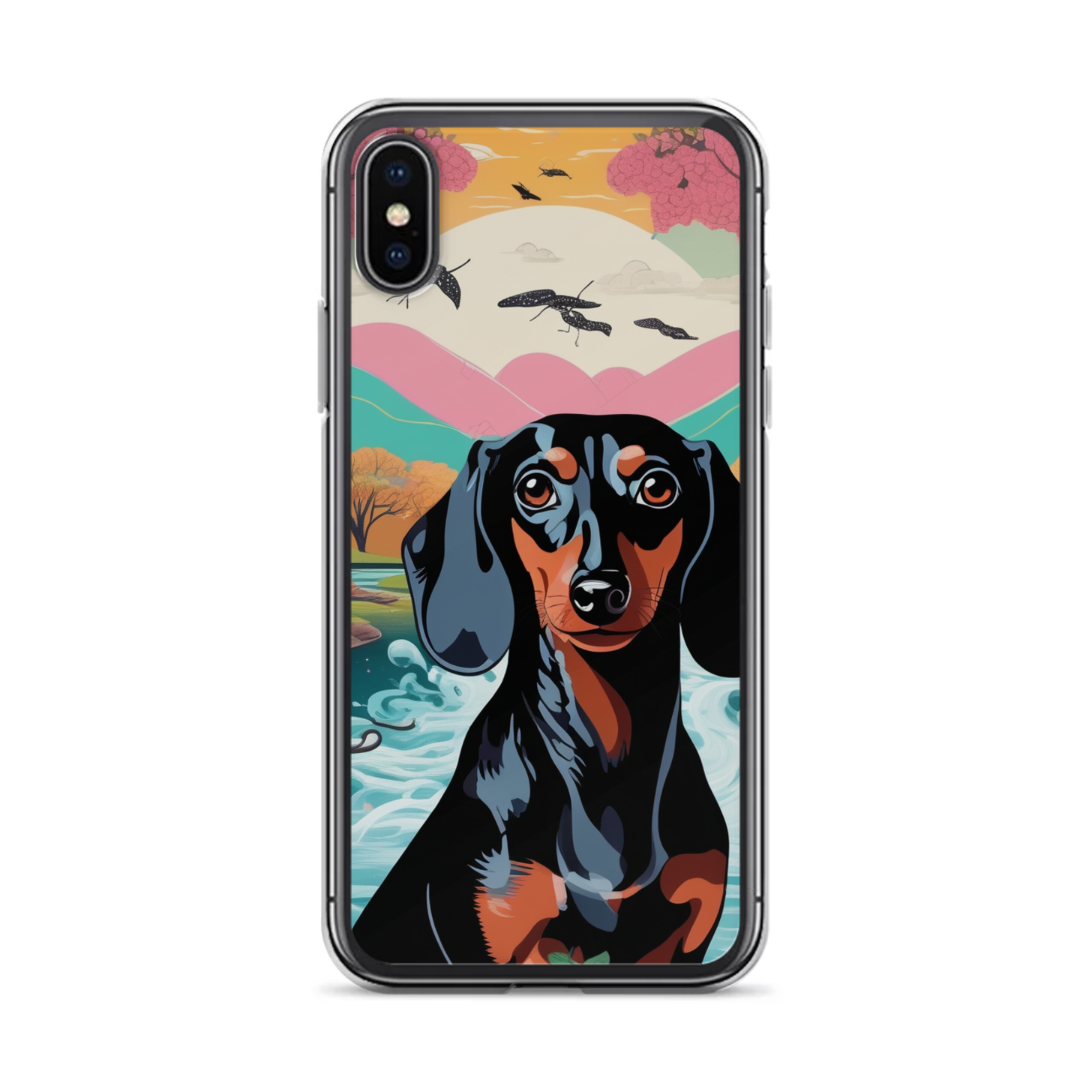 PugMug Custom Black Dachshund iPhone Case