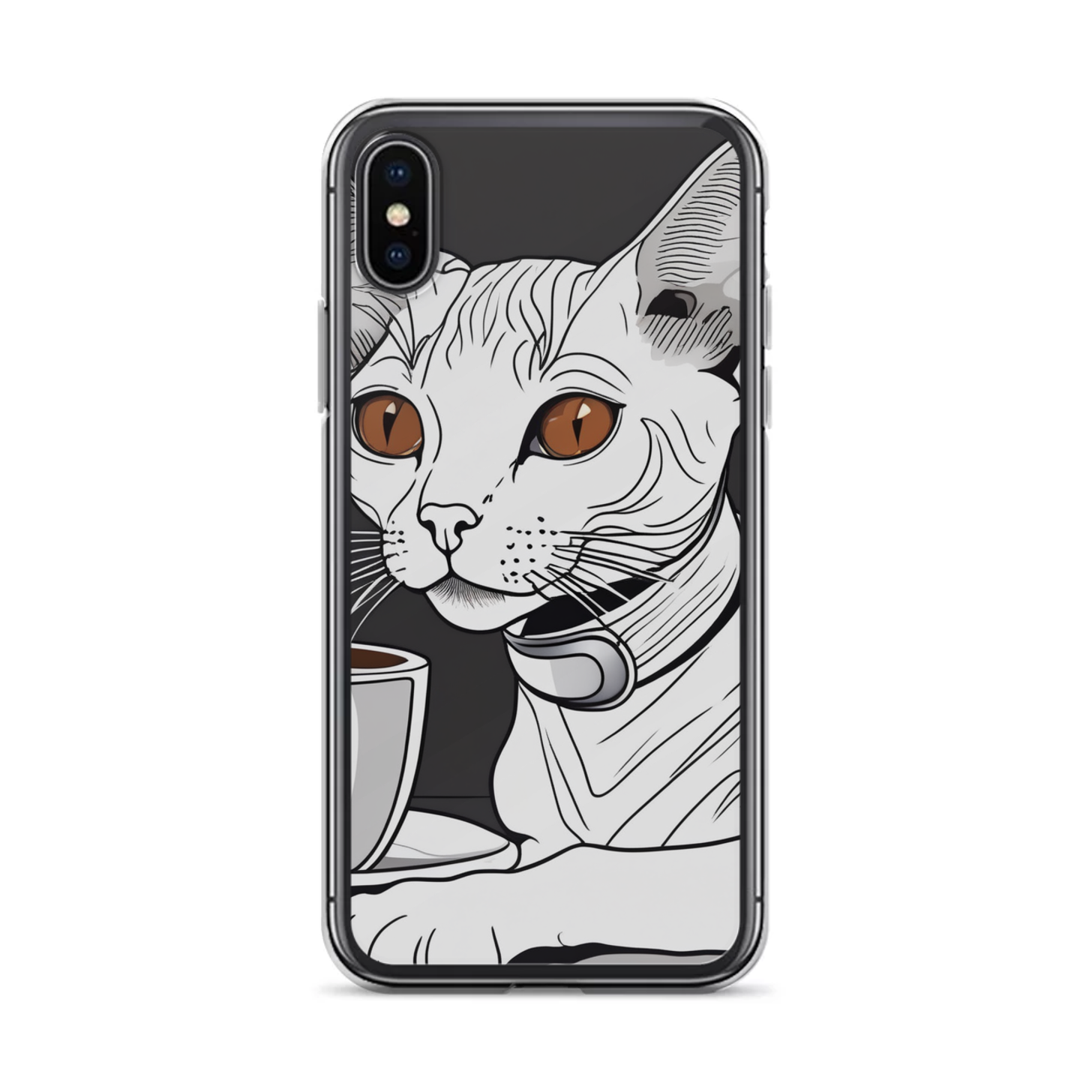 PugMug Custom White Devon Rex Cat iPhone Case