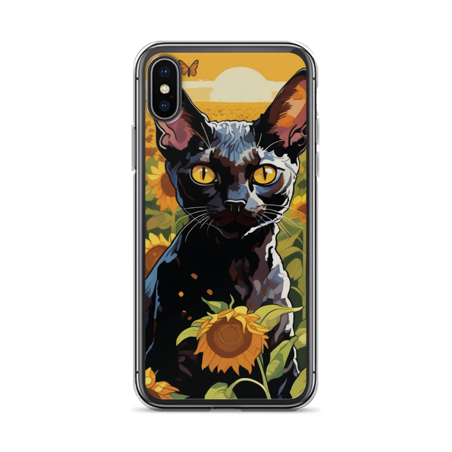 PugMug Custom Black Devon Rex Cat iPhone Case