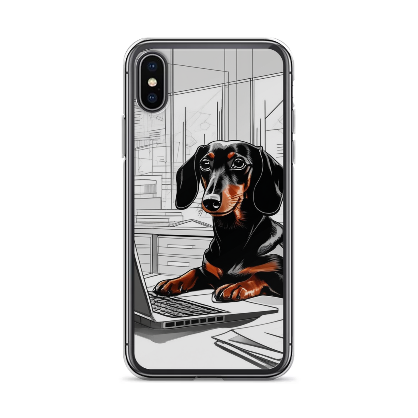 PugMug Custom Black Dachshund iPhone Case