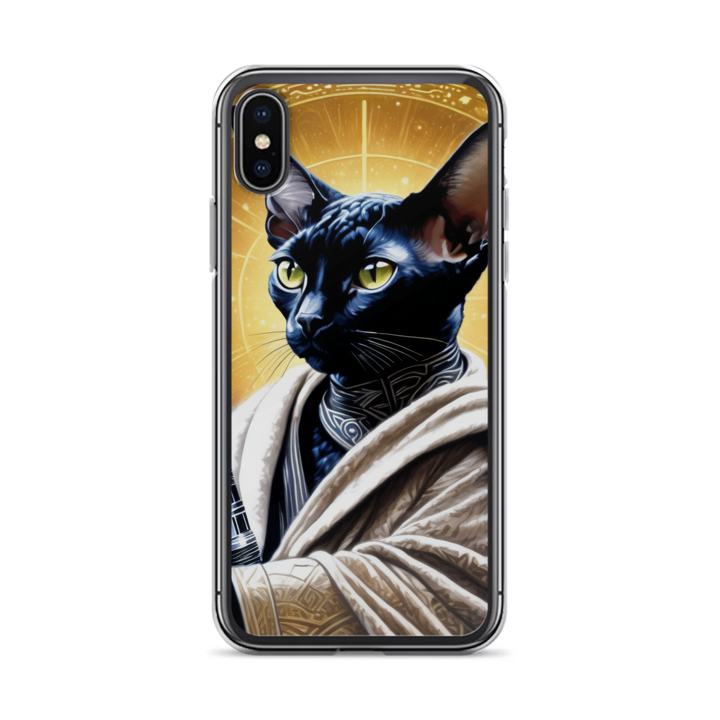 PugMug Custom Black Devon Rex Cat iPhone Case