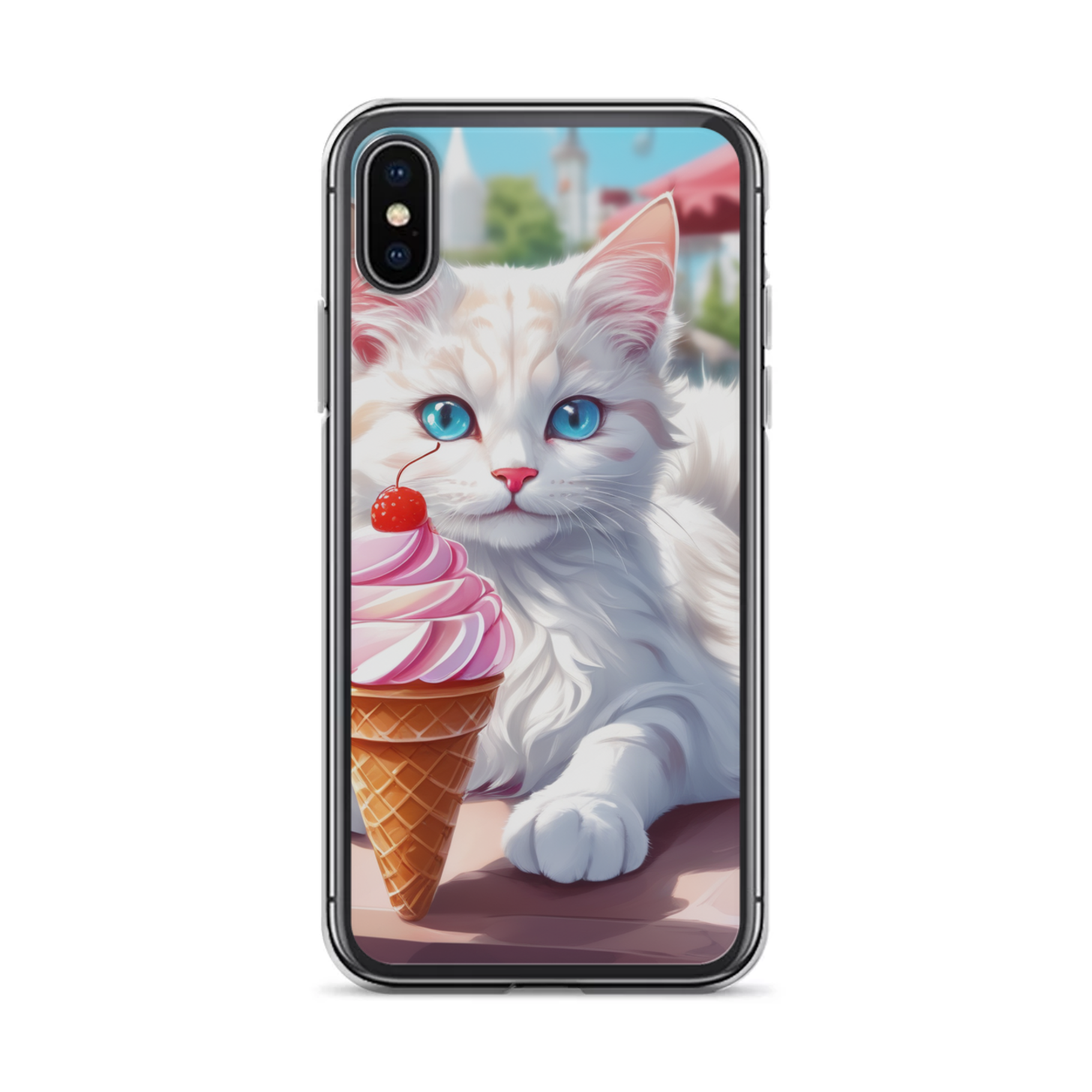 PugMug Custom White Companion Cat iPhone Case