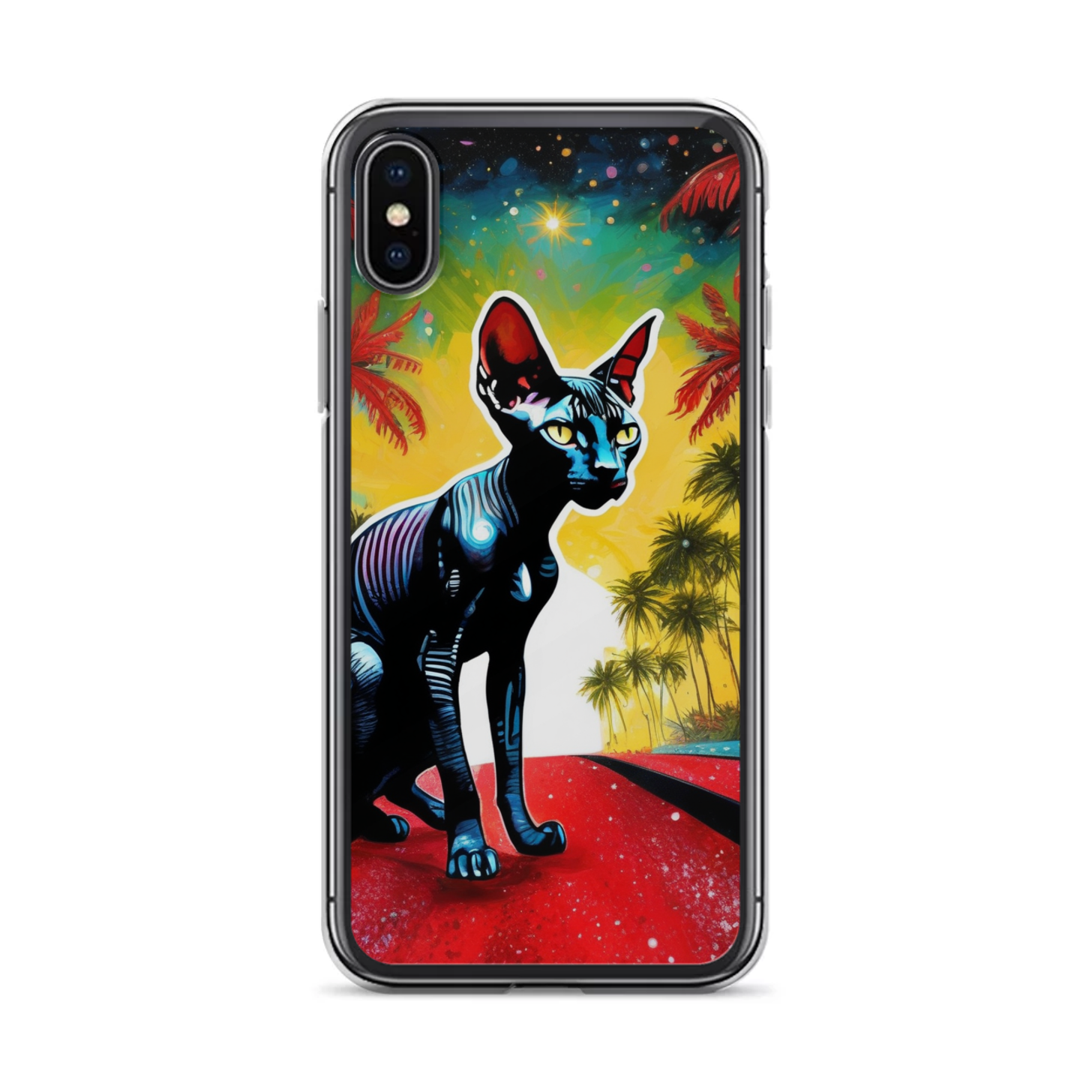 PugMug Custom Black Sphynx Cat iPhone Case