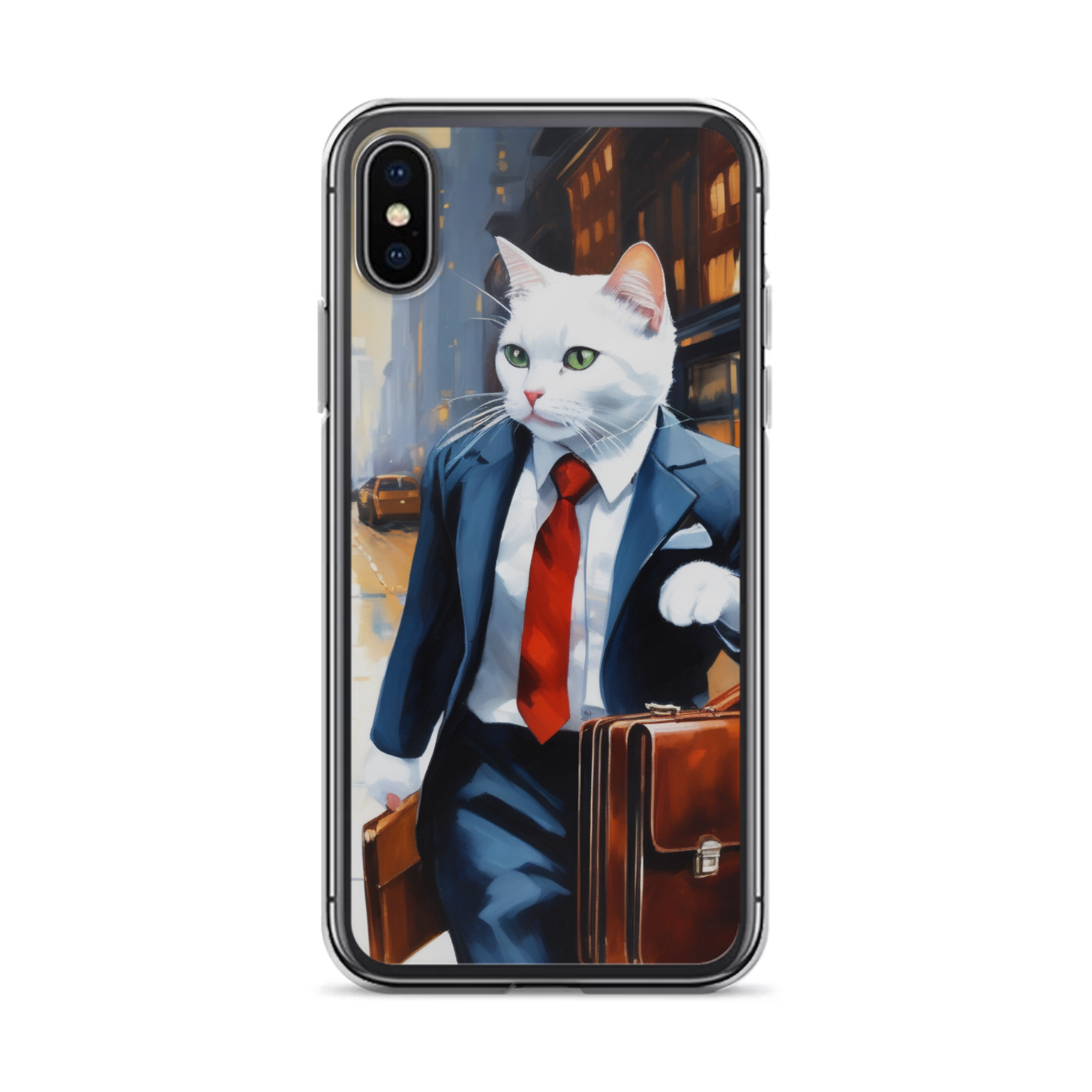 PugMug Custom White Companion Cat iPhone Case