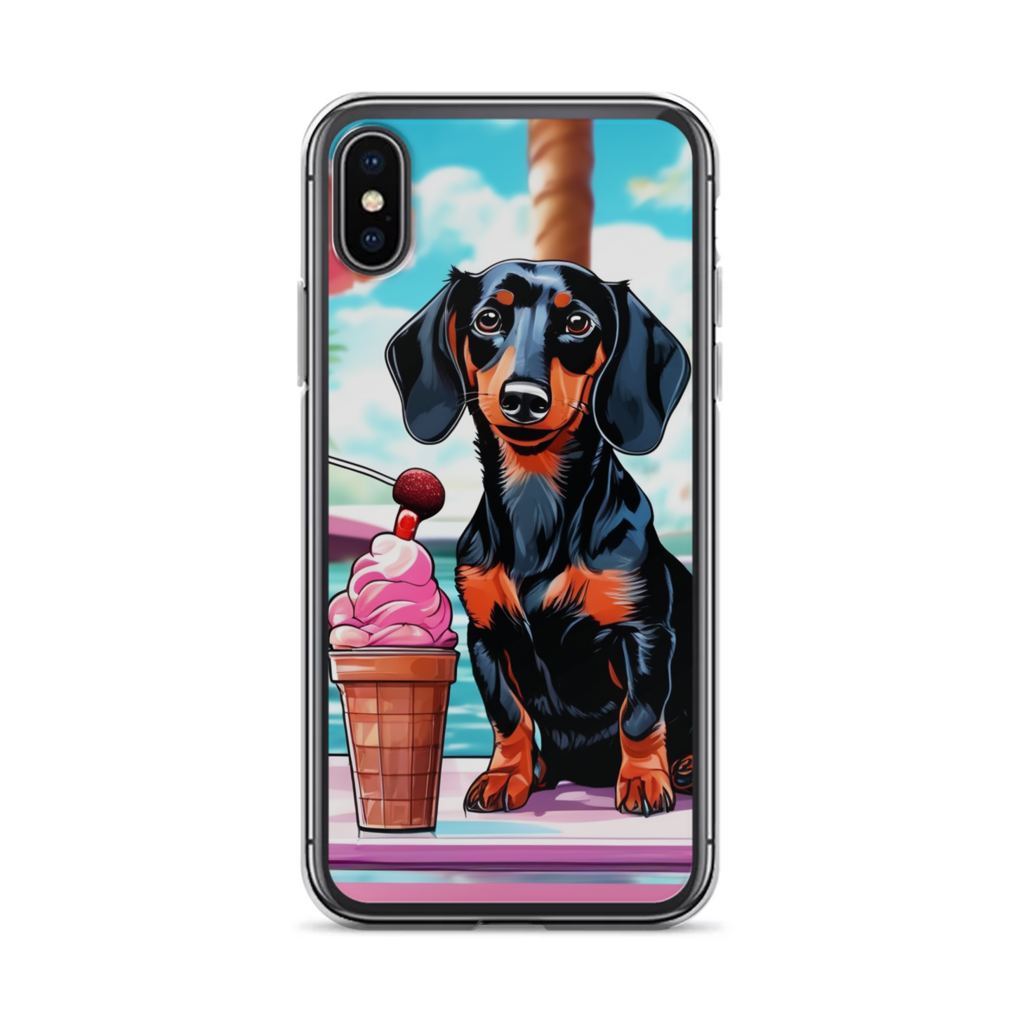 PugMug Custom Black Dachshund iPhone Case