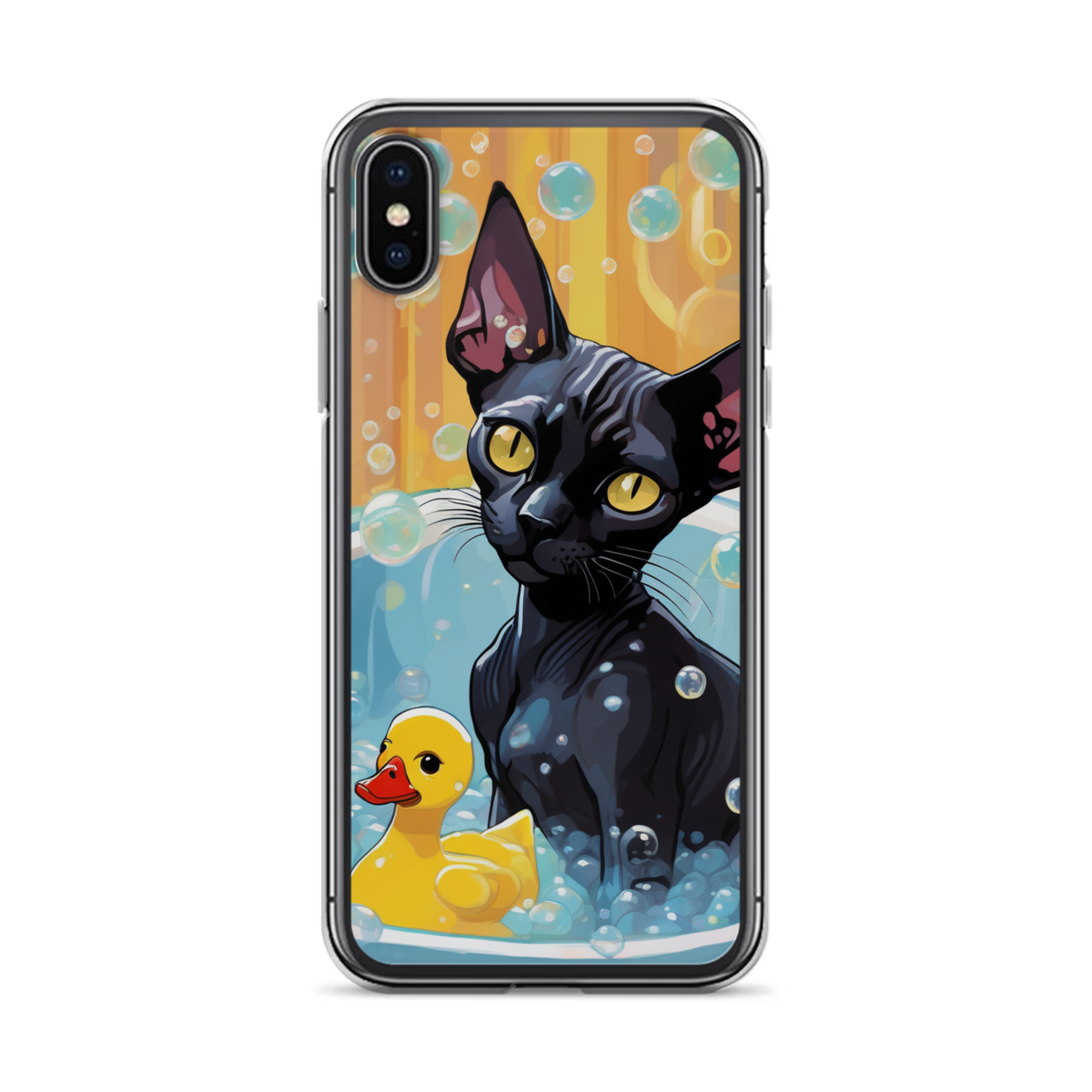 PugMug Custom Black Sphynx Cat iPhone Case