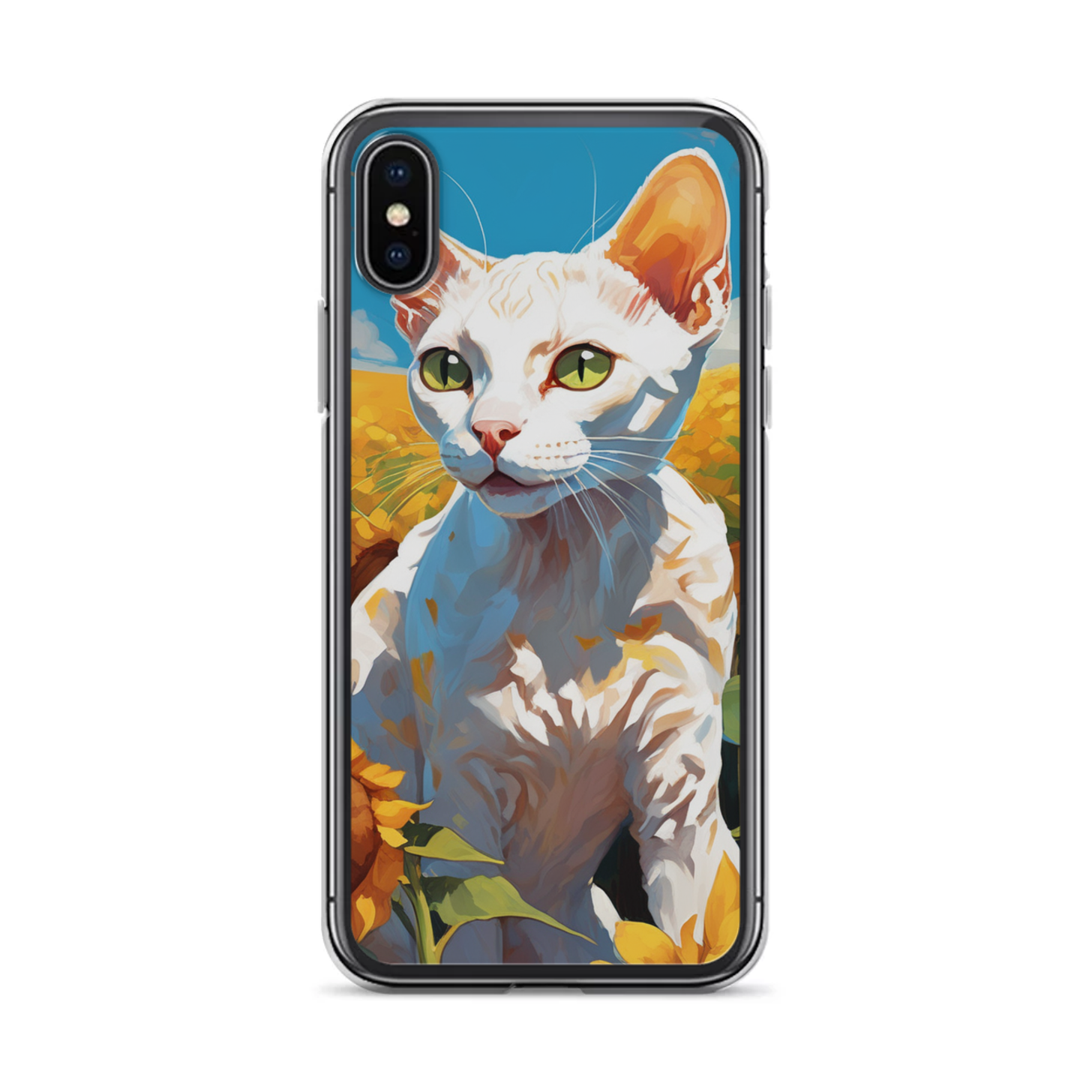 PugMug Custom White Devon Rex Cat iPhone Case