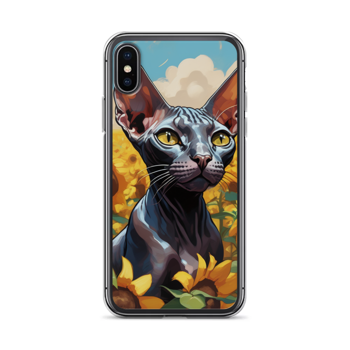 PugMug Custom Black Sphynx Cat iPhone Case