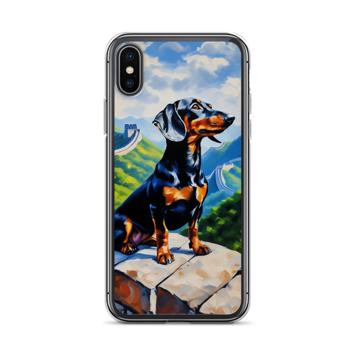 PugMug Custom Black Dachshund iPhone Case