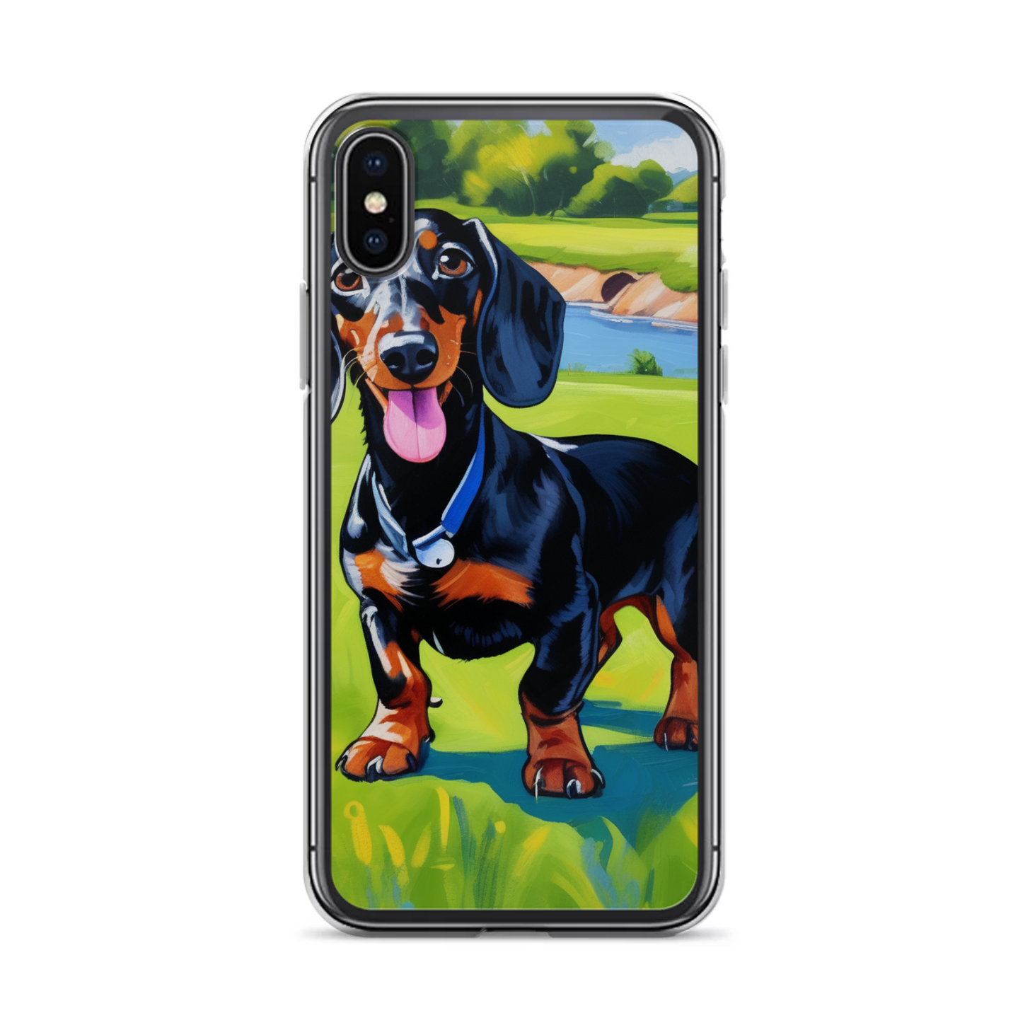 PugMug Custom Black Dachshund iPhone Case