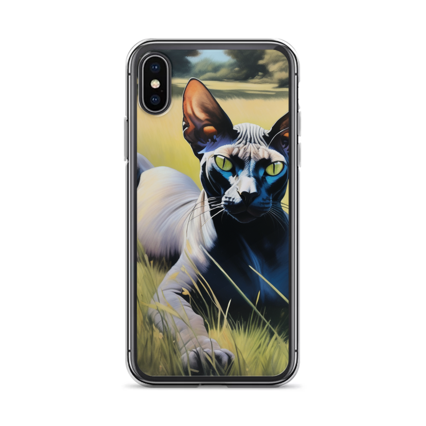 PugMug Custom Black Sphynx Cat iPhone Case