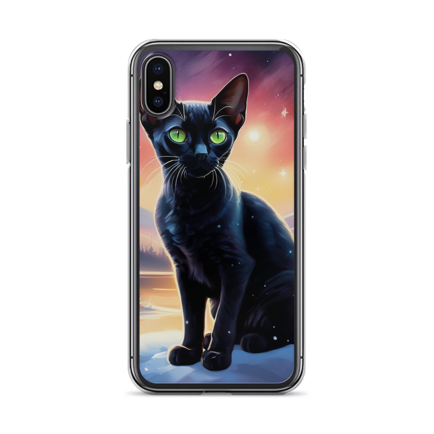 PugMug Custom Black Devon Rex Cat iPhone Case
