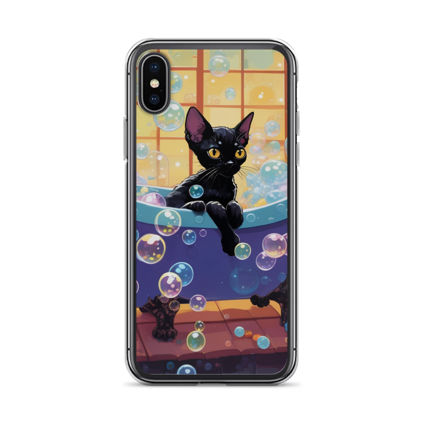 PugMug Custom Black Devon Rex Cat iPhone Case