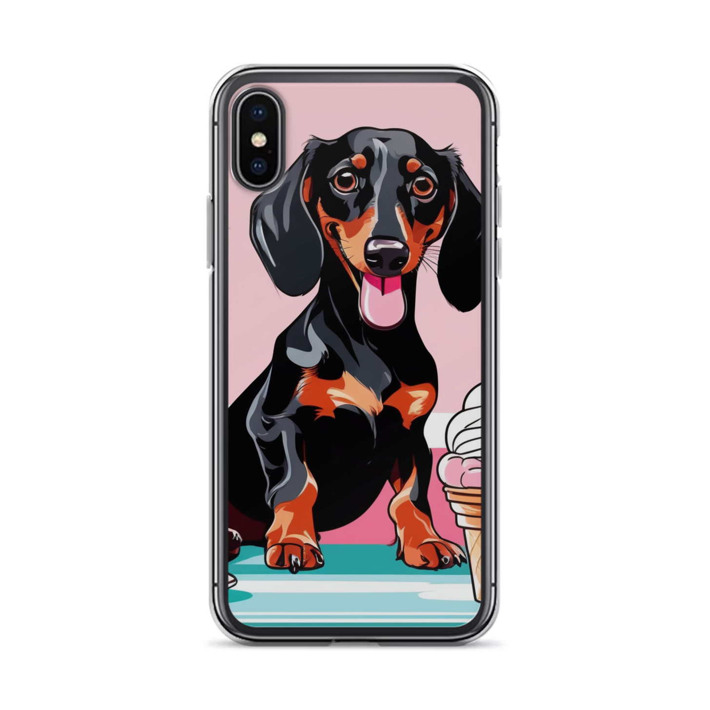 PugMug Custom Black Dachshund iPhone Case