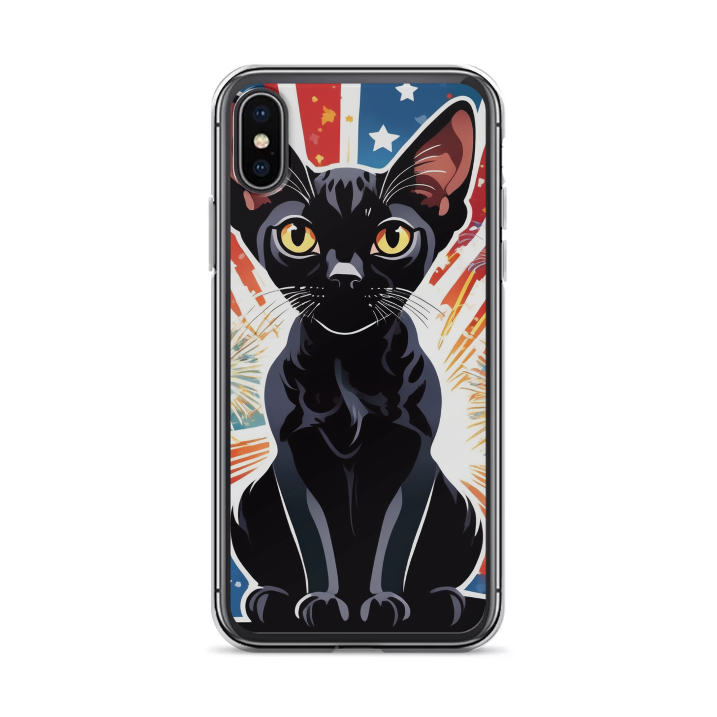 PugMug Custom Black Devon Rex Cat iPhone Case