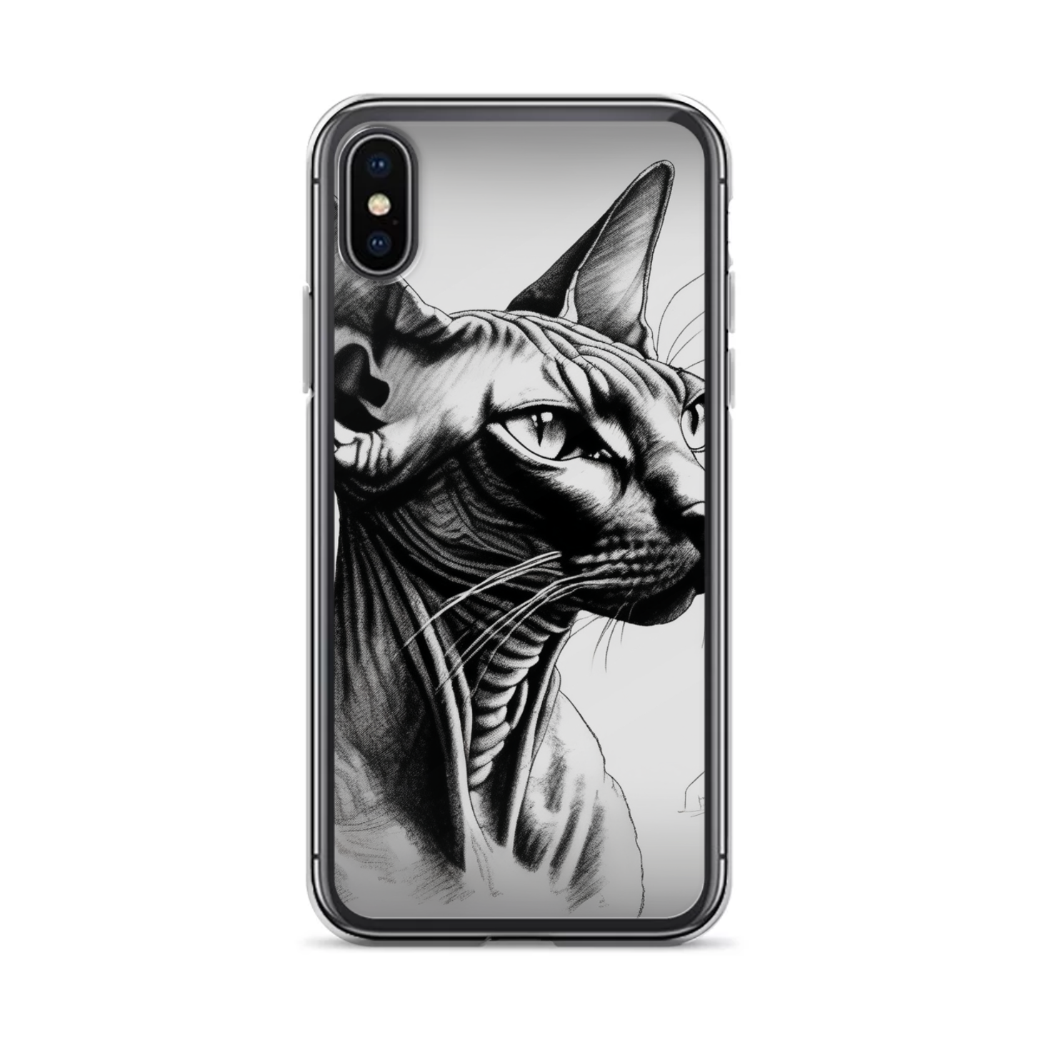 PugMug Custom Black Sphynx Cat iPhone Case