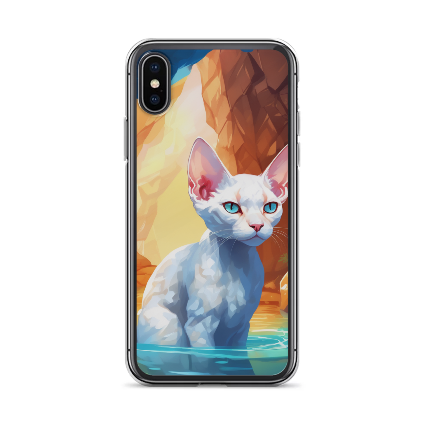 PugMug Custom White Devon Rex Cat iPhone Case