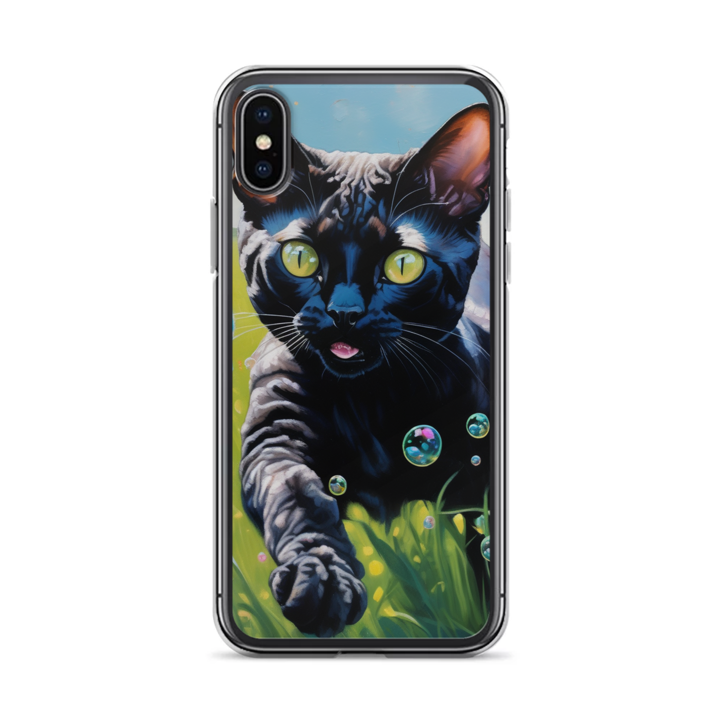 PugMug Custom Black Devon Rex Cat iPhone Case