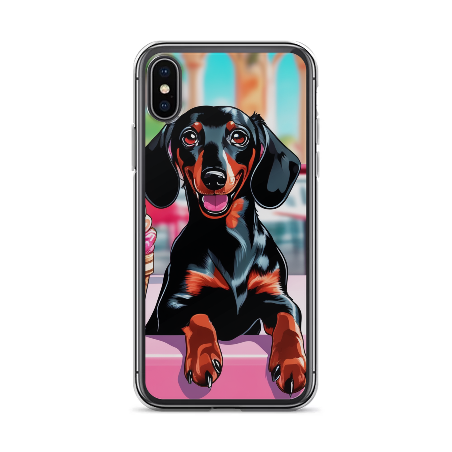 PugMug Custom Black Dachshund iPhone Case