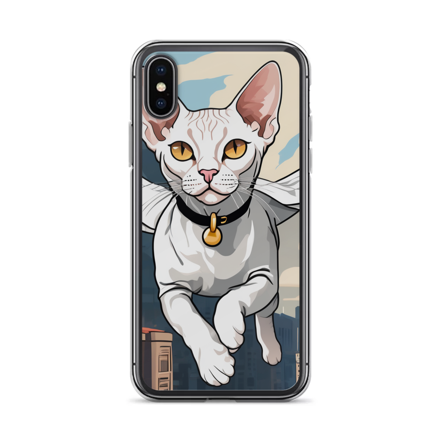 PugMug Custom White Devon Rex Cat iPhone Case