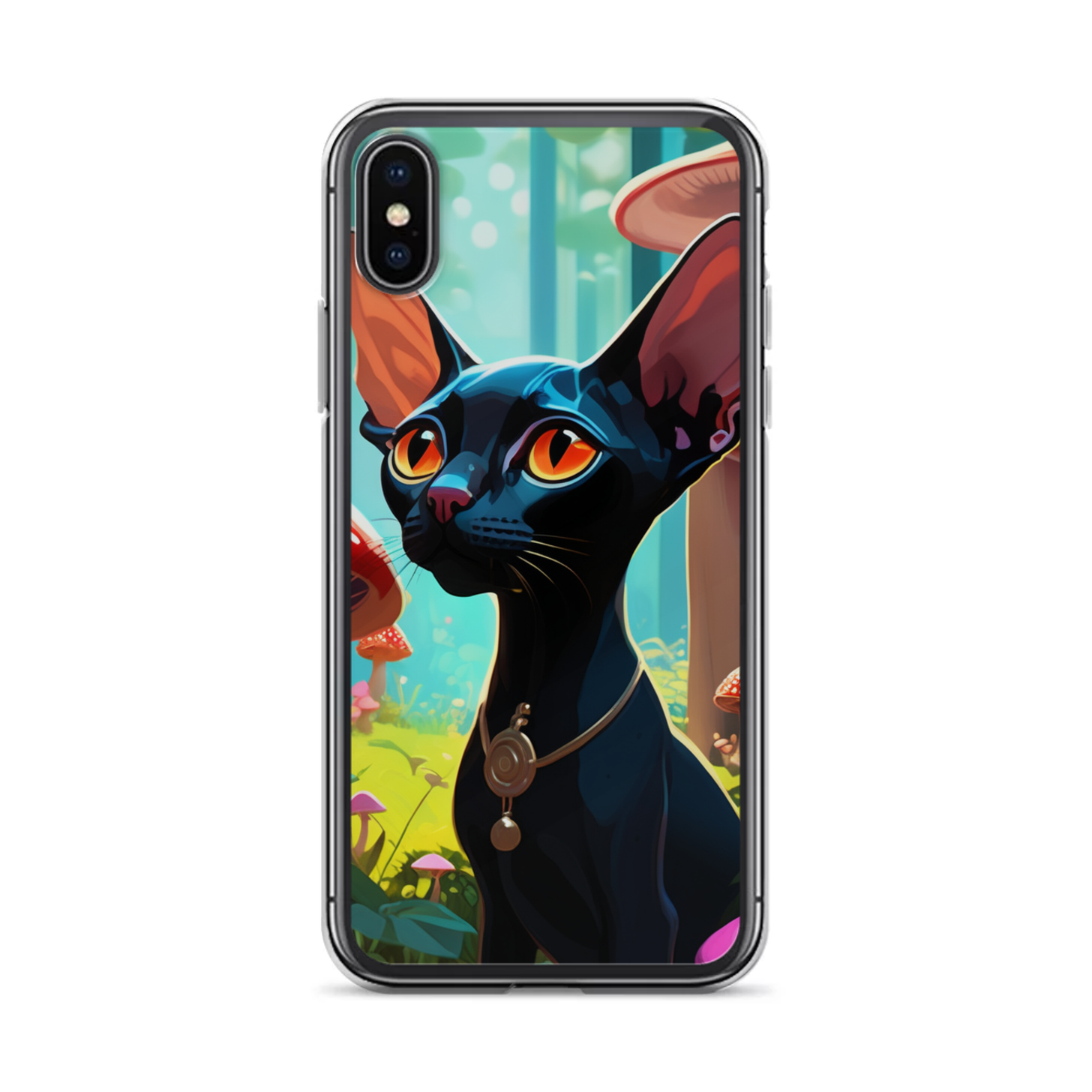 PugMug Custom Black Sphynx Cat iPhone Case