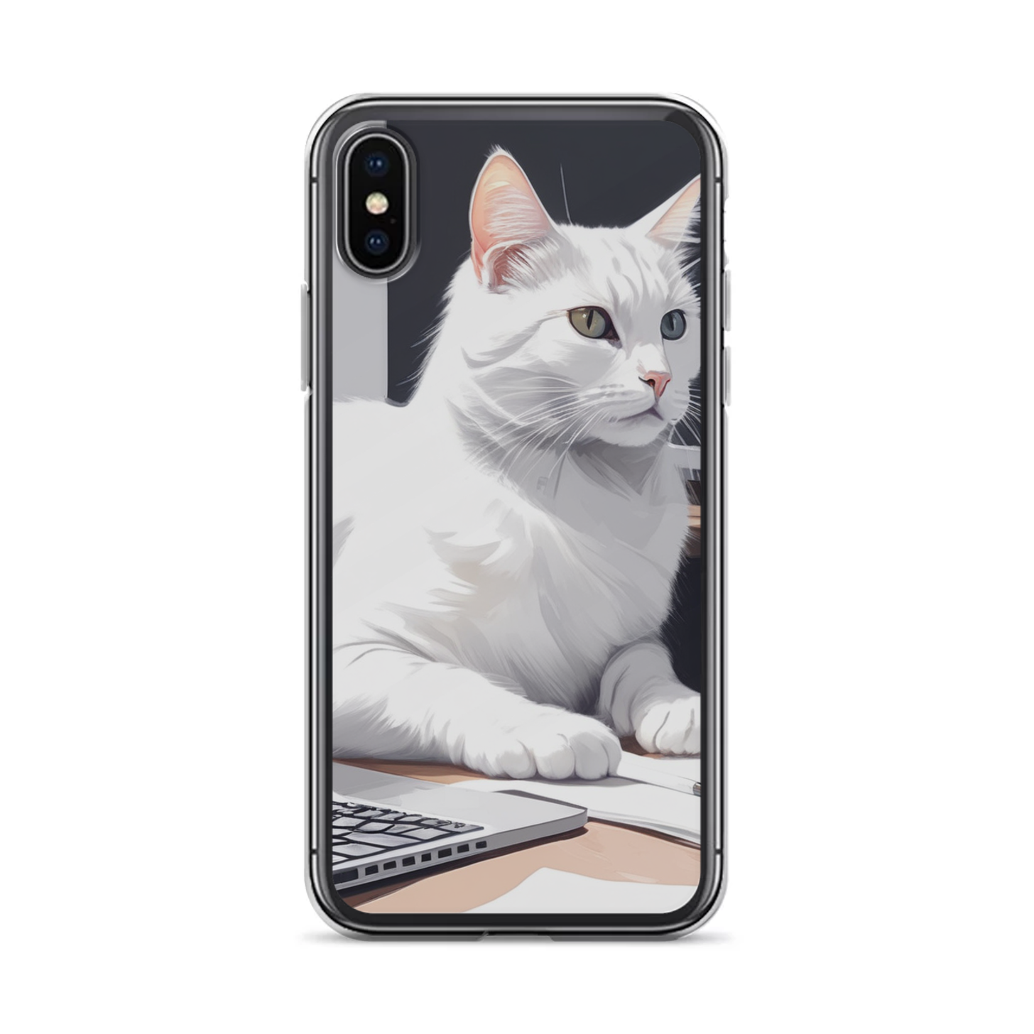 PugMug Custom White Companion Cat iPhone Case