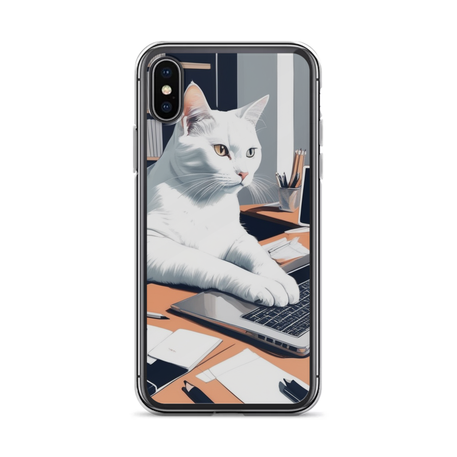 PugMug Custom White Companion Cat iPhone Case